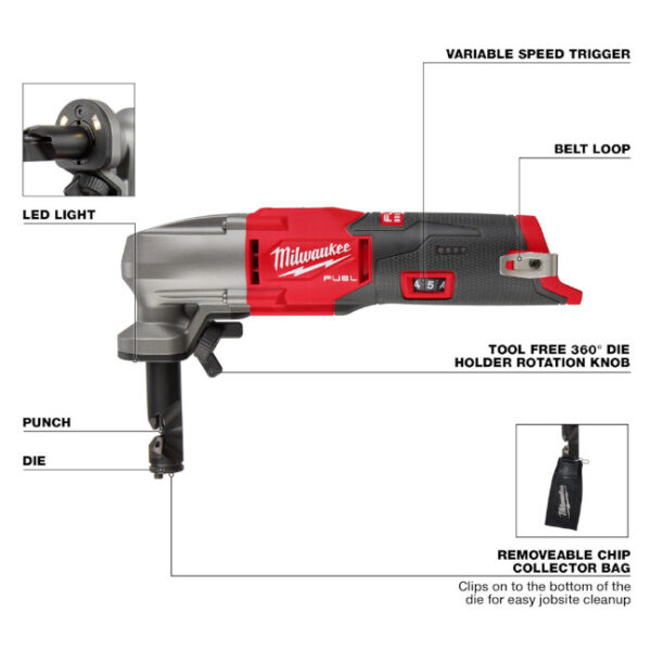 Milwaukee 2476-20 M12 FUEL 16-Gauge Nibbler-Tool Only2 Milwaukee 2476-20 M12 FUEL 16-Gauge Nibbler - Tool Only