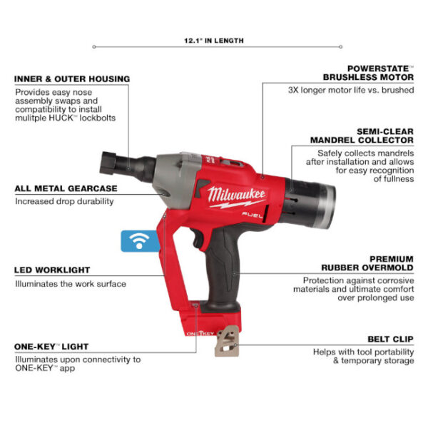 Milwaukee 2661-20 M18 FUEL 1/4" Lockbolt Tool with ONE-KEY - tool only
