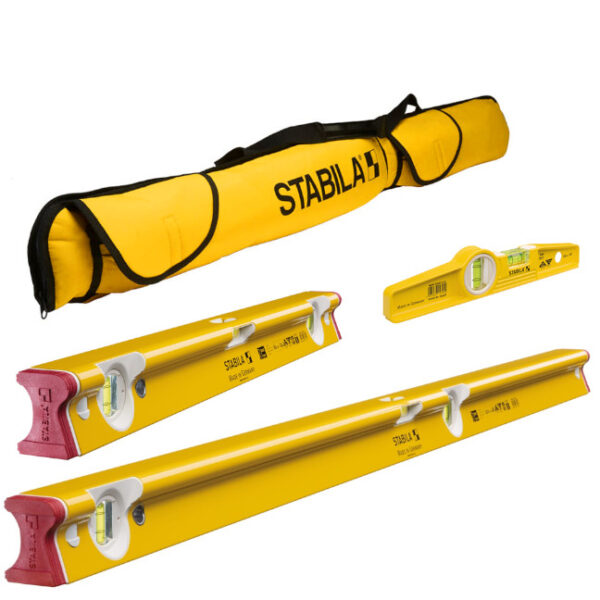 Stabila 48415 Heavy Duty Aluminum Rectangle R-Beam 3 Level Set