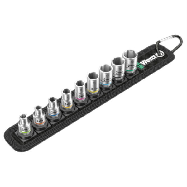Wera 003883 Belt 4 Zyklop Metric Socket Set, 1/4" Drive, 9 pieces
