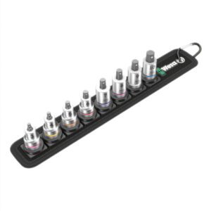 Wera 003971 Belt 2 Zyklop 3/8" Drive In-Hex-Plus Bit Socket Set with Holding Function - Metric
