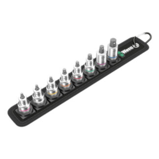 Wera 003974 Belt 1 Zyklop 3/8" Drive In-Hex-Plus Bit Socket Set with Holding Function - Imperial