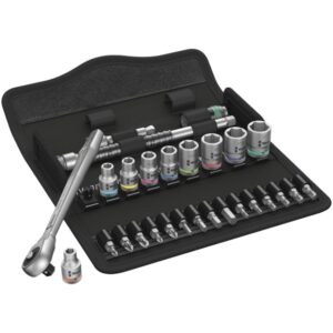 Wera 004020 8100 SA 10 Zyklop 1/4" Drive SAE Metal Ratchet Set 28-Piece