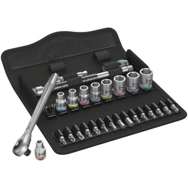 Wera 004020 8100 SA 10 Zyklop 1/4" Drive SAE Metal Ratchet Set 28-Piece