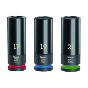 Wera 004595 Lug Nut 1/2" Impact Socket Set, with Plastic Sleeve, 3 Pieces