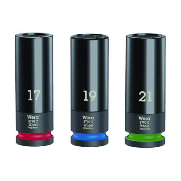 Wera 004595 Lug Nut 1/2" Impact Socket Set, with Plastic Sleeve, 3 Pieces