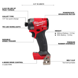Milwaukee 2953-20 M18 FUEL™ 1/4" Hex Impact Driver - Tool Only