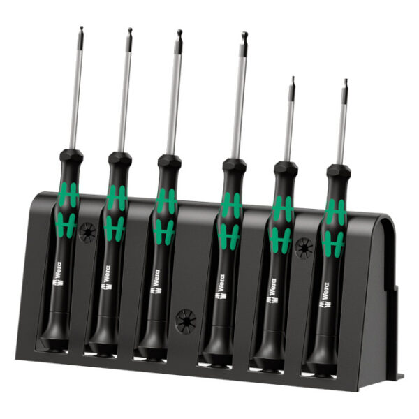 Wera 118156 Kraftform Micro Ball End Hex Metric Precision Screwdriver Set and Rack