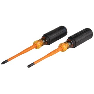 Klein 33732INS Screwdriver Set, Slim-Tip Insulated Phillips and Cabinet Tips, 2-Piece