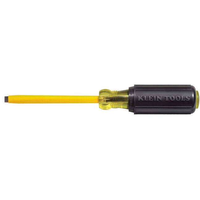 Klein 620-3 Coated Flathead Screwdriver, 3/16-Inch Cabinet Tip