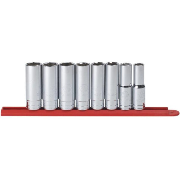 GearWrench 80705 1/2" Drive 6 Point Deep SAE Socket Set 8-Piece