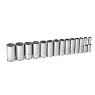 GearWrench 80732 1/2" Drive 12 Point Deep SAE Socket Set 14-Piece