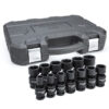 GearWrench 84938N 1/2" Drive 6 Point Standard Universal Impact SAE Socket Set 13-Piece