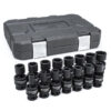 GearWrench 84939N 1/2" Drive 6 Point Standard Universal Impact Metric Socket Set 15-Piece