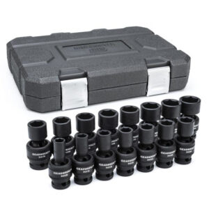 GearWrench 84939N 1/2" Drive 6 Point Standard Universal Impact Metric Socket Set 15-Piece