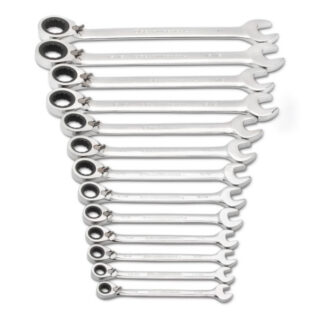 GearWrench 9509N 72-Tooth 12 Point Reversible Ratcheting Combination SAE Wrench Set 13-Piece