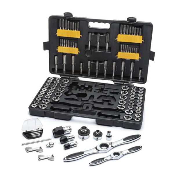 Gearwrench 82812 SAE/Metric Ratcheting Tap and Die Set 114-Piece