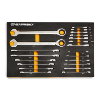Gearwrench 86526 72-Tooth 12 Point SAE Standard and Stubby Combination Ratcheting Wrench Set 21-Piece