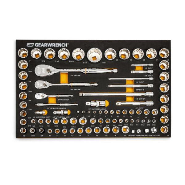 Gearwrench 86529 1/4", 3/8", 1/2" 90-Tooth SAE/Metric Mechanics Tool Set 83-Piece
