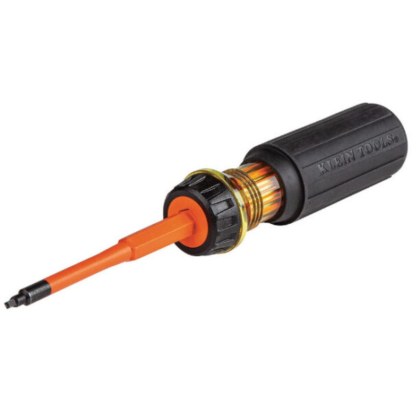 Klein 32287 Flip-Blade Insulated Screwdriver, 2-in-1, Square Bit #1 and #2 Klein 32287 Flip-Blade Insulated Screwdriver, 2-in-1, Square Bit #1 and #2