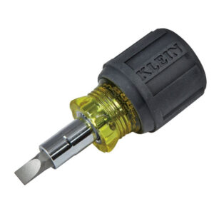 Klein 32561 Multi-Bit Screwdriver / Nut Driver, 6-in-1, Stubby, Ph, Sl Bits
