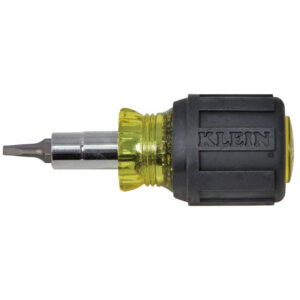 Klein 32562 Multi-Bit Screwdriver / Nut Driver, 6-in-1, Stubby, Ph, Sl, Sq Bits