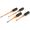 Klein 33734INS Screwdriver Set, Slim-Tip Insulated Phillips, Cabinet, Square, 4-Piece