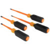 Klein 33734INS Screwdriver Set, Slim-Tip Insulated Phillips, Cabinet, Square, 4-Piece