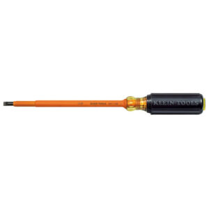 Klein 605-7-INS Insulated 1/4-Inch Cabinet Tip Screwdriver, 7-Inch
