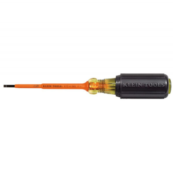 Klein 612-4ins Klein 612-4-INS Insulated 1/8-Inch Slotted Screwdriver, 4-Inch