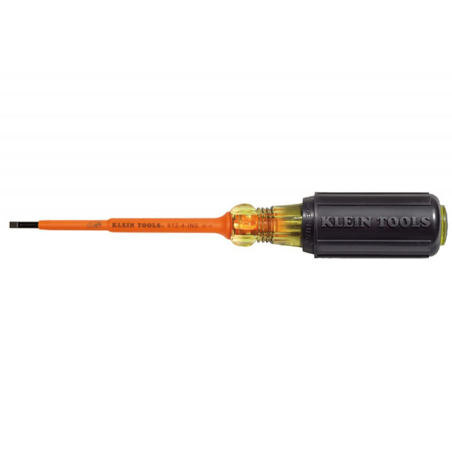 Klein 612-4-INS Insulated 1/8-Inch Slotted Screwdriver, 4-Inch