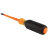Klein 6924INS Slim-Tip Insulated Screwdriver, 1/4-Inch Cabinet, 4-Inch Round Shank