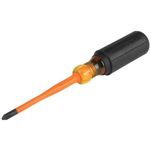 Klein 6934INS Slim-Tip Insulated Screwdriver, #2 Phillips, 4-Inch Round Shank