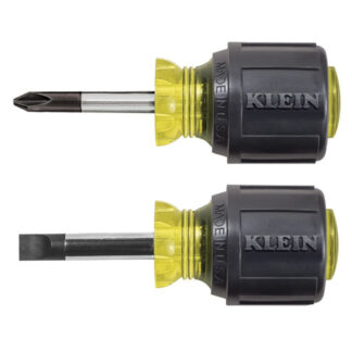 Klein 85071 Screwdriver Set, Stubby Slotted and Phillips, 2-Piece