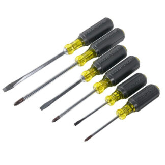 Klein 85074 Screwdriver Set, Slotted and Phillips, 6-Piece