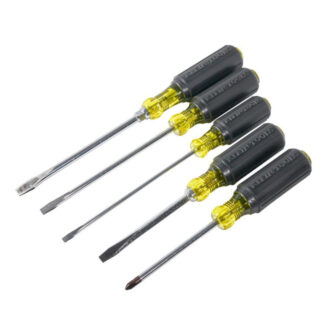 Klein 85075 Screwdriver Set, Slotted and Phillips, 5-Piece
