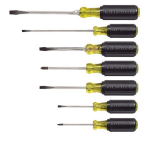 Klein 85076 Screwdriver Set, Slotted and Phillips, 7-Piece