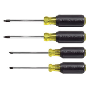 Klein 85664 Screwdriver Set, Square Recess, 4-Piece