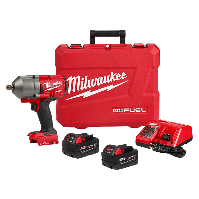 Milwaukee 2862-22R M18 FUEL 1/2" High Torque Impact Wrench with Pin Detent with ONE-KEY Kit