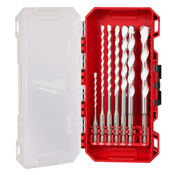 Milwaukee 48-20-8899 SHOCKWAVE IMPACT DUTY Carbide Multi-Material Drill Bit Kit 7-Piece