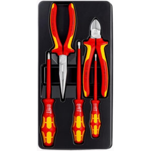 Knipex 002013 Pliers and WERA Screwdriver Set, 5-Piece - 1000V Insulated