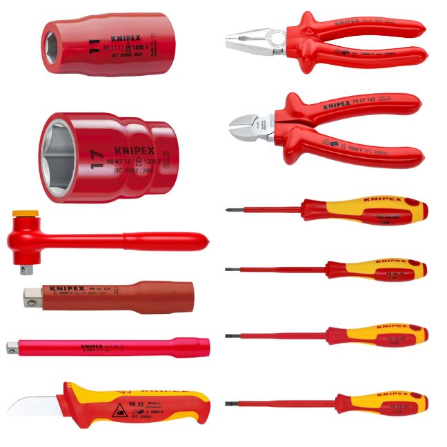 Knipex 989911 Compact Tool Set VDE 1000V Insulated 17Piece