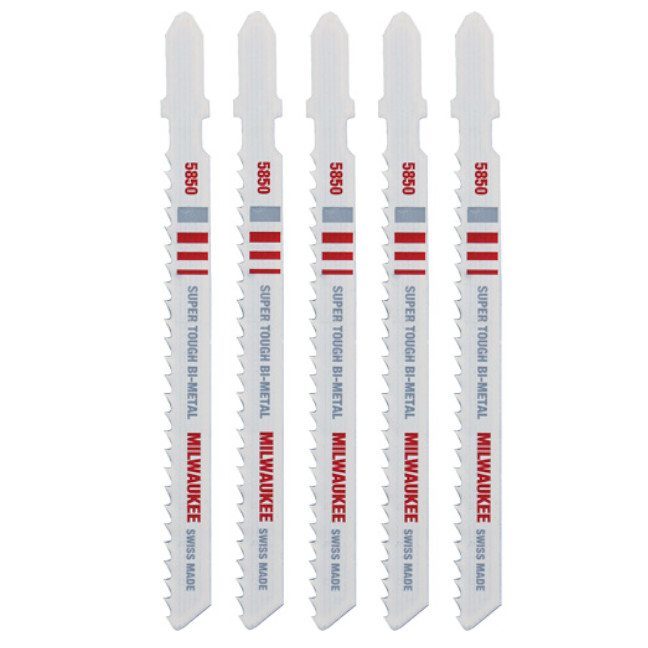 Milwaukee 48425850 4" 8TPI BiMetal Jig Saw Blade 5Pack BC