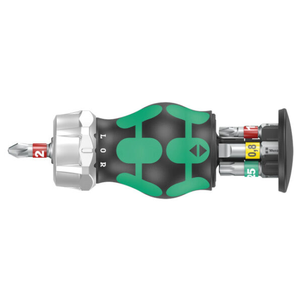 Wera 008883 Kraftform Kompakt RA 1 Ratcheting Stubby Screwdriver with Bit Storage