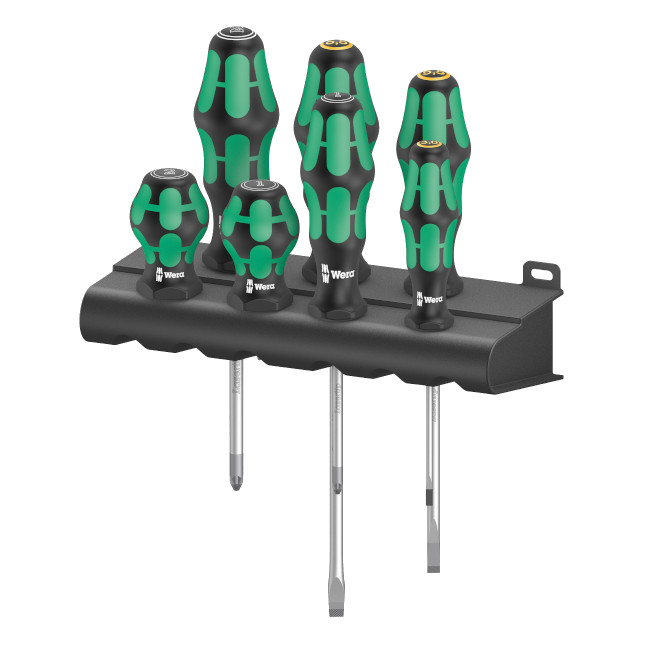 Wera 008901 300/7 Mixed Kraftform and Stubby Pozidirv/Slotted Screwdriver Set 7-Piece