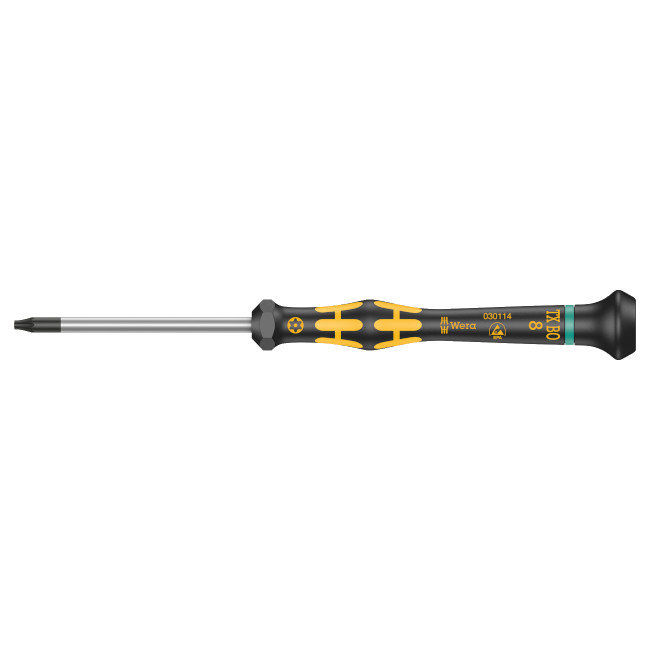 Wera 030114 1567 T8s X 60mm Kraftform ESD Safe Micro Security Torx Precision Screwdriver