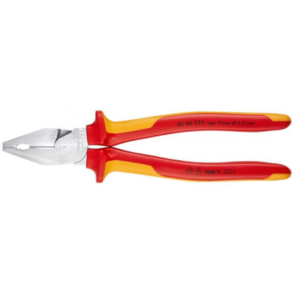 Knipex 0206225 9" High Leverage Combination Pliers - Tethered Attachment