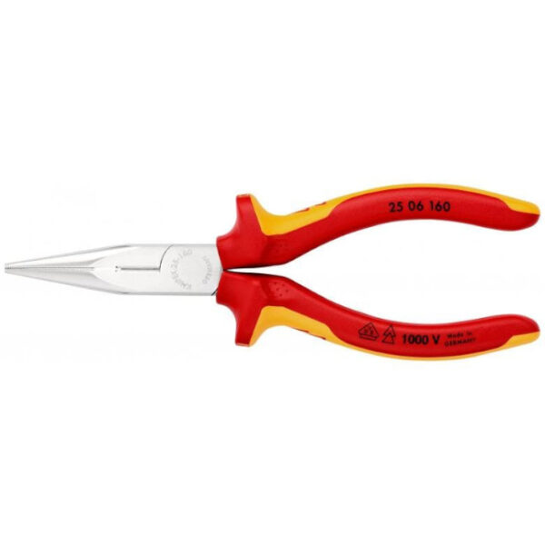 Knipex 2506160 6-1/4" Insulated Long Nose Pliers with Cutter - 1000V