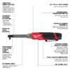 Milwaukee 2569-21 M12 FUEL 12V Lithium-Ion Brushless Cordless 3/8" Extended Reach High Speed Ratchet Kit