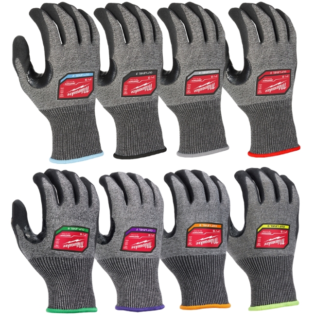Milwaukee Cut Resistant High-Dexterity Nitrile Dipped Gloves 6-Pack